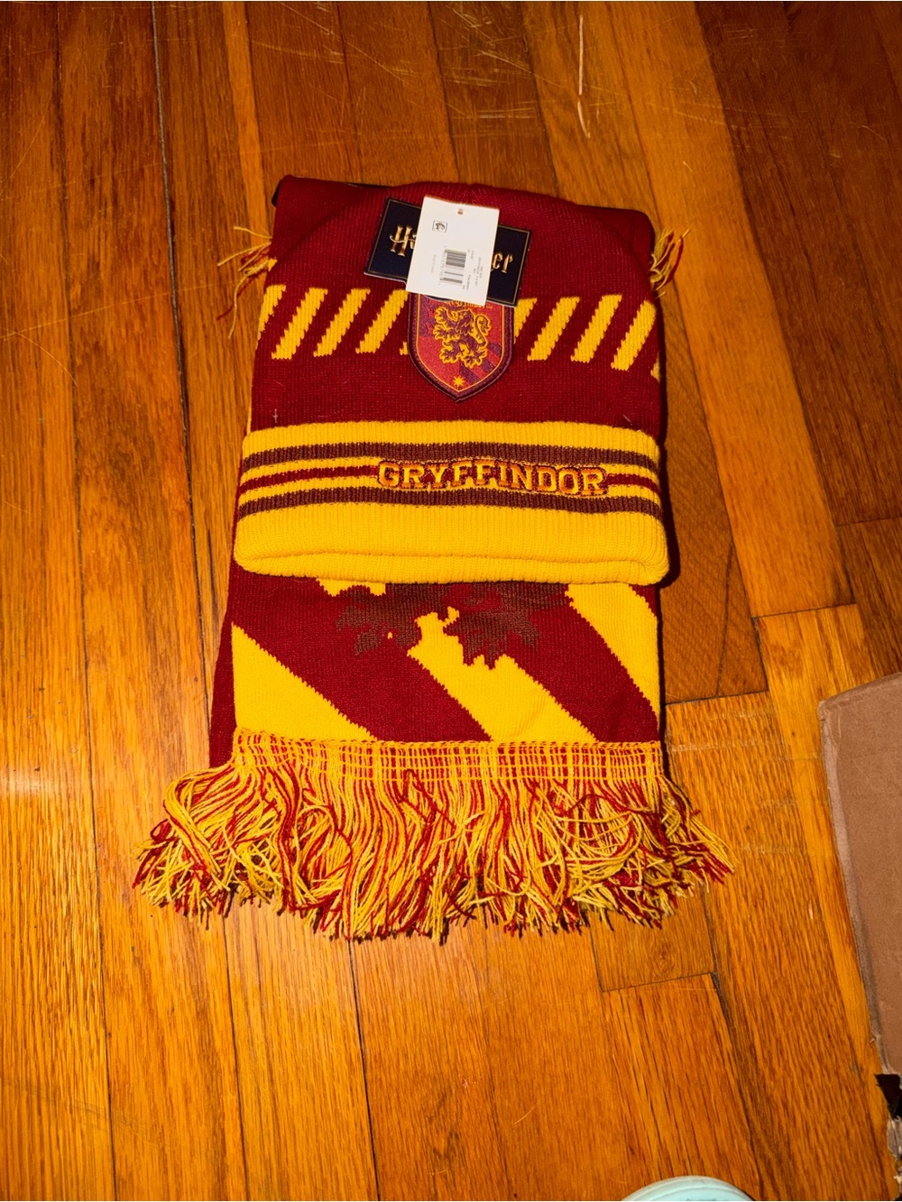 Gryffindor Kids Knit Beanie and Scarf Set - Red & Yellow